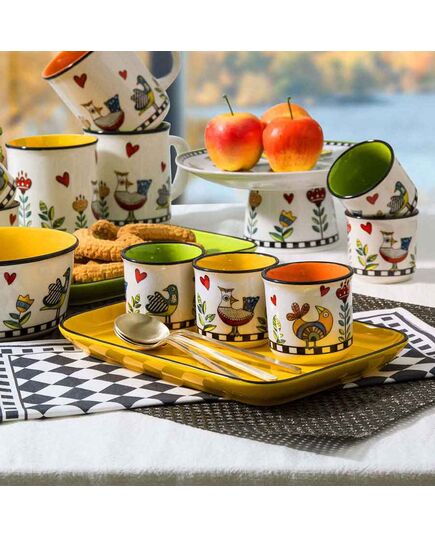 Комплект 2 чаши за кафе egan cocorico 80 мл зелени