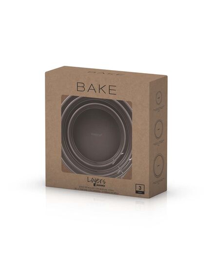 Комплект 3 броя форми за торта bergner bake lovers 12/18/22 см