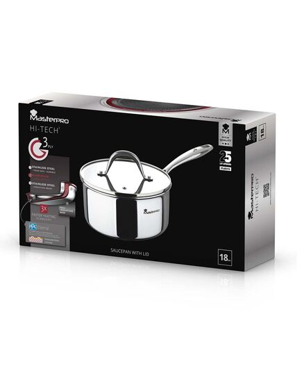 Касерола masterpro hi-tech 3 18 см с капак