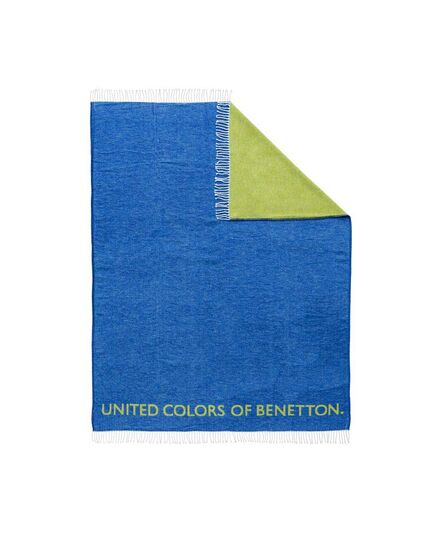 Одеяло с две лица benetton rainbow 140х190 см синьо и зелено