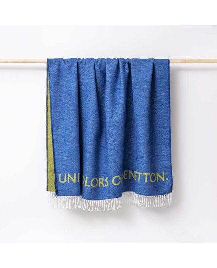 Одеяло с две лица benetton rainbow 140х190 см синьо и зелено