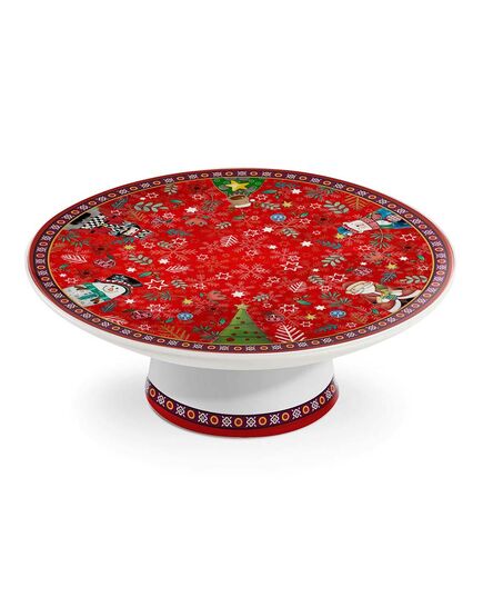 Поставка за торта egan christmas, 26х10 см червена порцелан