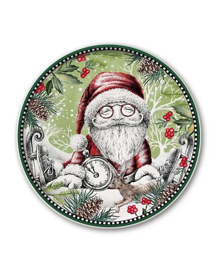 Кръгло плато egan christmas, дядо коледа 31 см порцелан