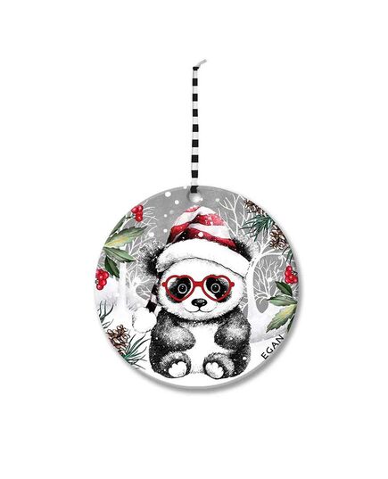 Коледна висулка за елха egan christmas, панда 7 см керамика