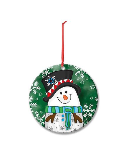 Коледна играчка egan christmas, снежен човек 7 см, керамика