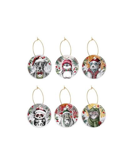 Комплект 6 коледни пръстени за салфетки egan christmas животни