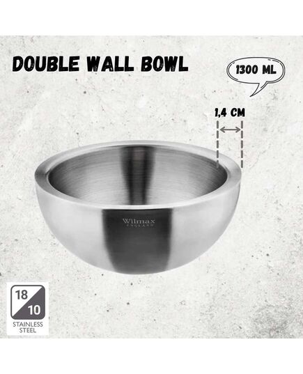 Двустенна купа wilmax barware 20 см 1300 мл