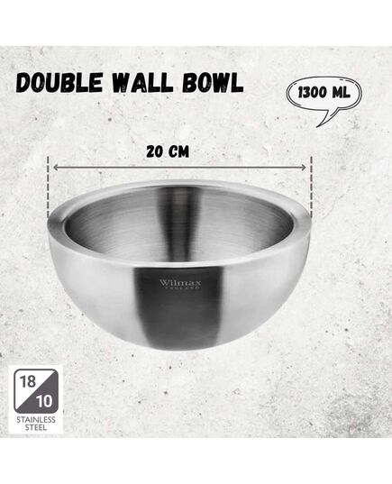 Двустенна купа wilmax barware 20 см 1300 мл