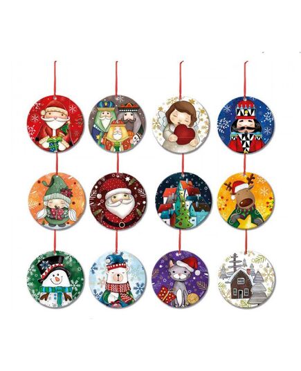 Коледна висулка за елха egan christmas, бяла мечка 7 см, керамика