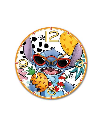 Стенен часовник disney stitch 35 см бял