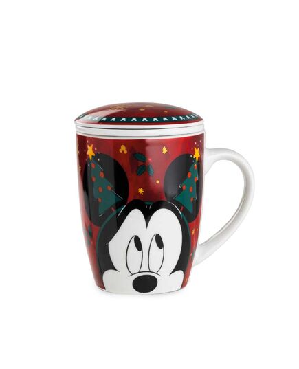 Чаша за чай с инфузер disney winter magic 430 мл, мики маус, порцелан