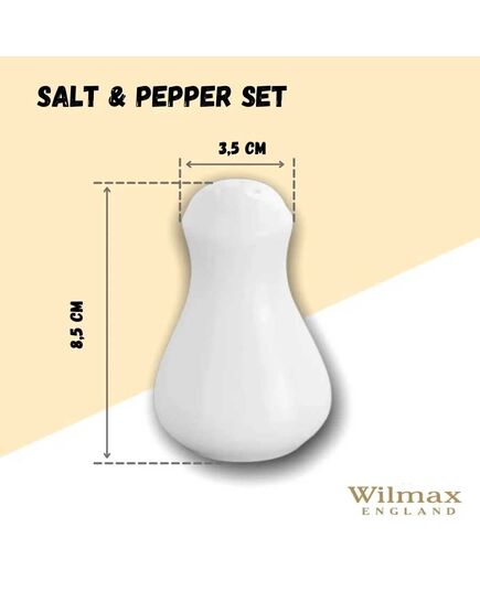 Комплект сол и пипер wilmax white, кръгли, порцелан