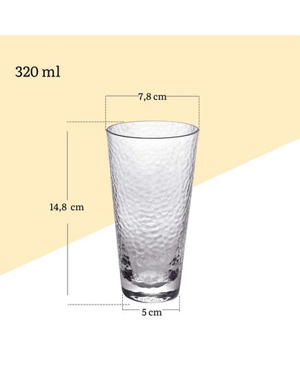 Чаша за вода wilmax hammered 320 мл