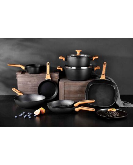 Касерола bergner charcoal 16х7.5 см кован алуминий multiclad non stick