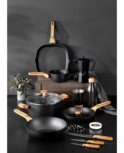 Касерола bergner charcoal 16х7.5 см кован алуминий multiclad non stick