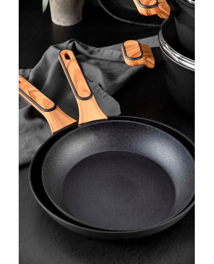 Уок тиган bergner charcoal 28х8 см кован алуминий multiclad non stick