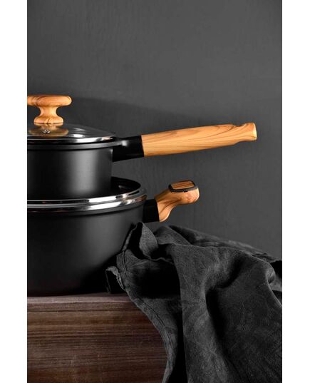 Касерола bergner charcoal 16х7.5 см кован алуминий multiclad non stick