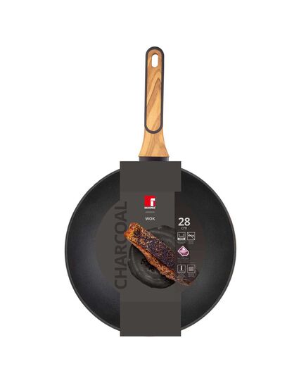 Уок тиган bergner charcoal 28х8 см кован алуминий multiclad non stick