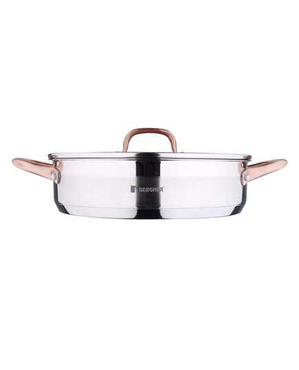 Плитка тенджера bergner copper неръждаема стома 28х7 см 3.8 л, с капак