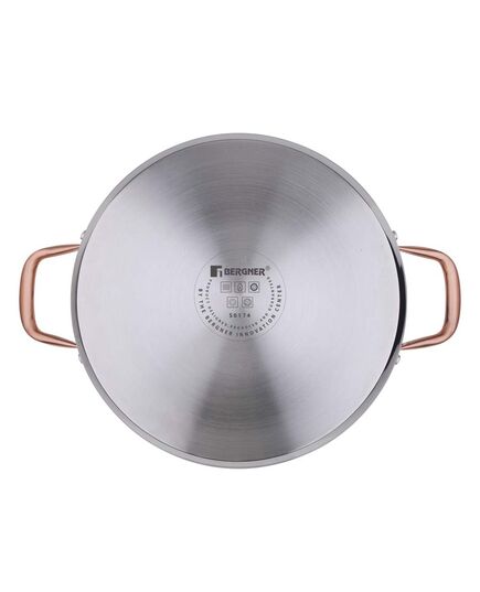 Плитка тенджера bergner copper неръждаема стома 28х7 см 3.8 л, с капак