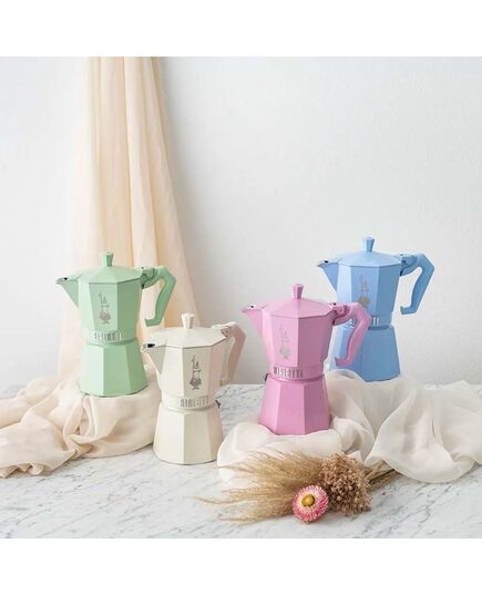 Кафеварка moka exclusive bialetti 3 чаши, светлосиня