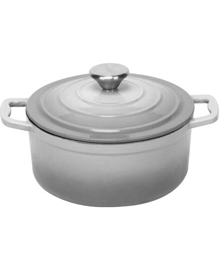 Тенджера peterhof lyon grey 20x9.8 см, емайлиран чугун с капак