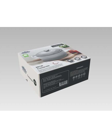 Тенджера peterhof lyon grey 20x9.8 см, емайлиран чугун с капак