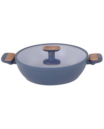 Плитка тенджера peterhof stella blue 28 cм кован алуминий, с капак