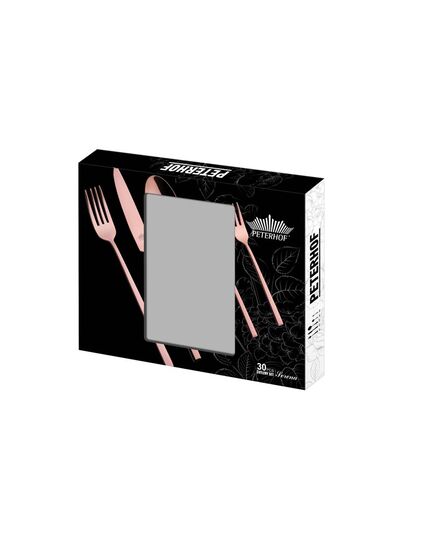 Прибори за хранене peterhof serena 30 части розово-златисто