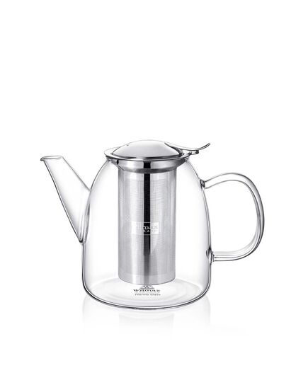 Чайник с цедка и метален капак wilmax thermo glass 950 мл