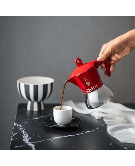 Кафеварка moka exclusive bialetti 4 чаши, индукция червена