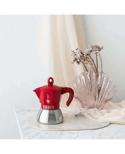 Кафеварка moka exclusive bialetti 4 чаши, индукция червена