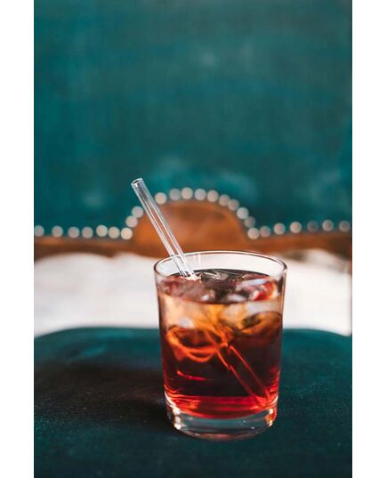 Комплект 6 стъклени сламки vialli design amo 15 см прозрачни