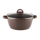 Тенджера muhler mia mr-2849m new 28x12.6cm, 6.2l, шоколад, лят алуминий