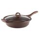 Тиган дълбок с капак muhler mia mr-2807m 28x7cm, 2.8l, шоколад, лят алуминий