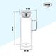 Кана с метален капак wilmax thermo glass 1500ml, термо стъкло