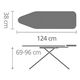 Маса за гладене brabantia b 124x38cm с поставка за ютия, fresh breeze