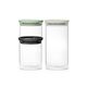 Буркани комплект brabantia stackable 0.3l+0.6l+1.1l, light grey/dark grey/jade green, 3 броя