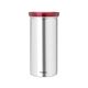 Буркан за 18 броя кафе-капсули brabantia matt steel fingerprint proof, red lid