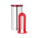 Буркан за 18 броя кафе-капсули brabantia matt steel fingerprint proof, red lid