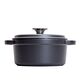 Тенджера кръгла surel 20 см 2.4 л чугун с капак черен мат