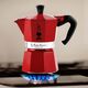 Кафеварка moka express color bialetti 6 чаши, червена