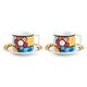 Комплект 2 чаши за капучино цвете britto icons 220 мл с чинийки