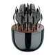 Прибори за хранене masterpro the drop black 24 части със стойка яйце