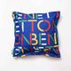 Възглавница benetton rainbow 40x40см синя с лого
